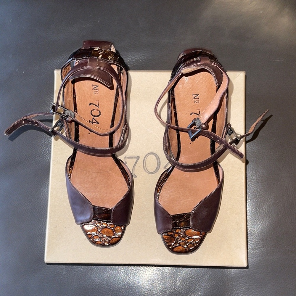 Chocolate Brown Stilletto Strappy Sandals
